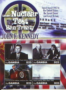 President John F Kennedy ,Nuclear Treaty,  S/S 4 (GAMB08024)*