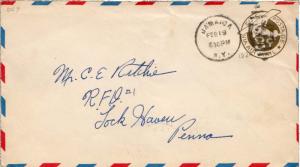 United States York Jamaica 1934 numeral duplex  8c Monoplane Air Envelope.