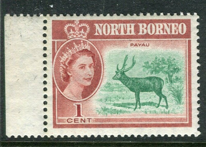 NORTH BORNEO; 1961 early QEII issue fine Mint hinged Marginal value, 1c