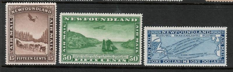 Newfoundland #C6 #C7 #C8 Very Fine Mint Lightly Hinged