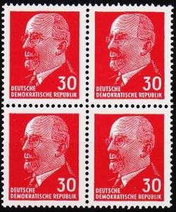 Germany(DDR). 1961 30pf (Block of 4) S.G.E582 Unmounted Mint