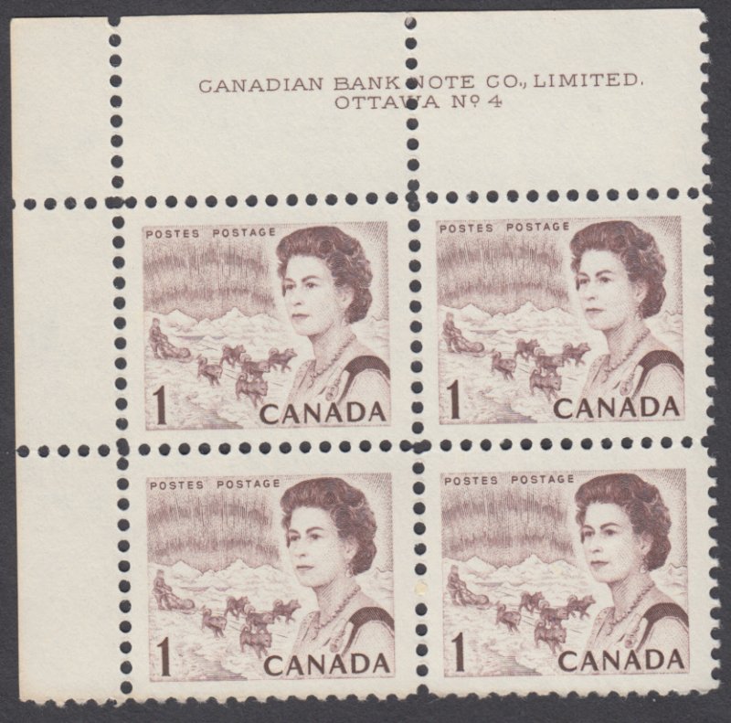 Canada - #454 QE II Centennial Plate Block #4 - MNH