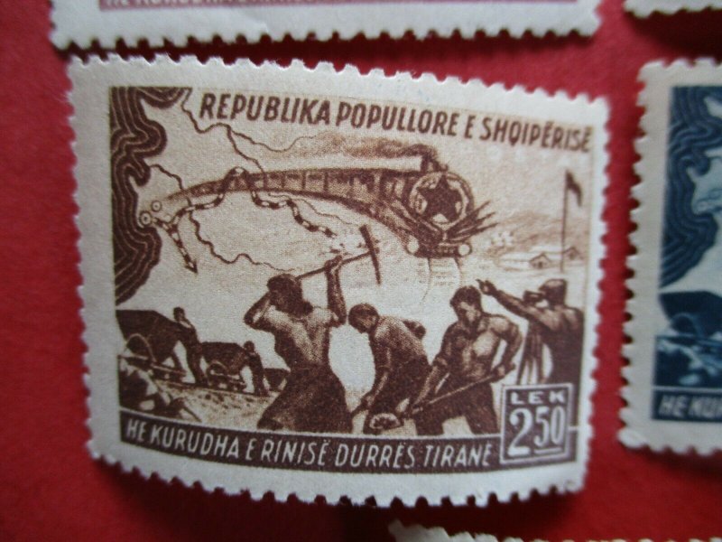 SG498-505 1948 Albania Construction of Durres - Tirana Railway Set MM