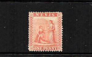 NEVIS  1866-76  1d  DEEP RED  MNG    SG 10  