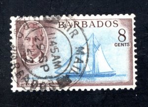 Barbados #221  VF, Used, Socked on the Nose Cancel, CV $4.00 ..... 0480193