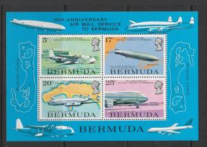 Bermuda 1975 Airmail service, Aircraft, Minisheet, UM/MNH SG MS334