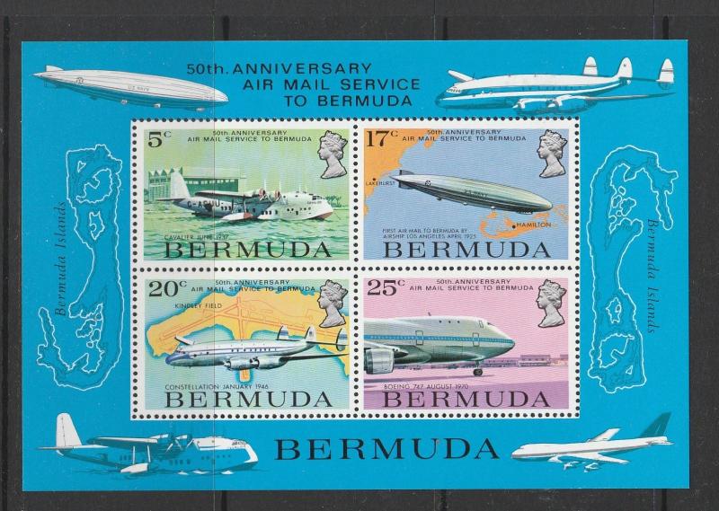 Bermuda 1975 Airmail service, Aircraft, Minisheet, UM/MNH SG MS334