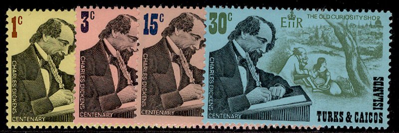 TURKS & CAICOS ISLANDS QEII SG321-324, 1970 Charles Dickens set, LH MINT.