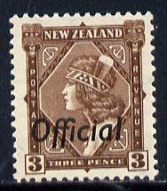 New Zealand 1936-61 Maori Girl 3d def Opt'd Official unmo...