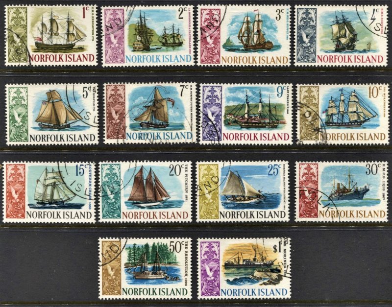 STAMP STATION PERTH Norfolk Island #100-113 Ships Set Issue  FU - CV$14.00