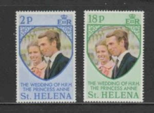 ST. HELENA #277-278 1972 PRINCESS ANNE WEDDING MINT VF NH O.G aa