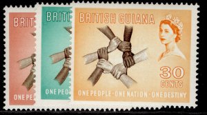 BRITISH GUIANA QEII SG346-348, complete set, NH MINT.