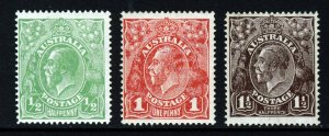 AUSTRALIA 1918-20 KG V Watermark Multiple Crown over A (W6a) SG 48 to SG 51 MINT