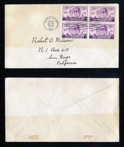 # 782 Block of 4 First Day Cover addressed with no cachet dated 6-15-1936