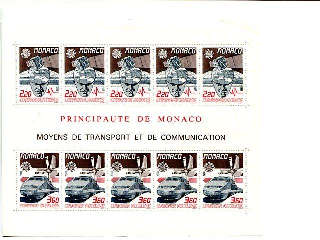 Monaco 1988 Europa mini sheet   Mint VF NH