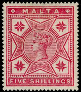 MALTA SG30, 5s rose, M MINT. Cat £110.