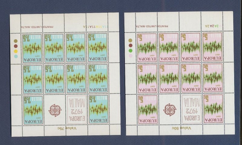 MALTA - Scott 450-453 - VF MNH S/S - Europa - 1972 - two scans