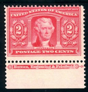 USAstamps Unused FVF US 1904 Louisiana Purchase Imprint Scott 324 OG MH