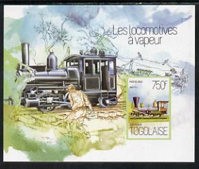 Togo 2013 Locomotives - Atlas 0-8-8 imperf deluxe sheet u...