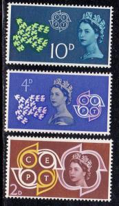 Great Britain # 382-384, Mint H, Complete Set