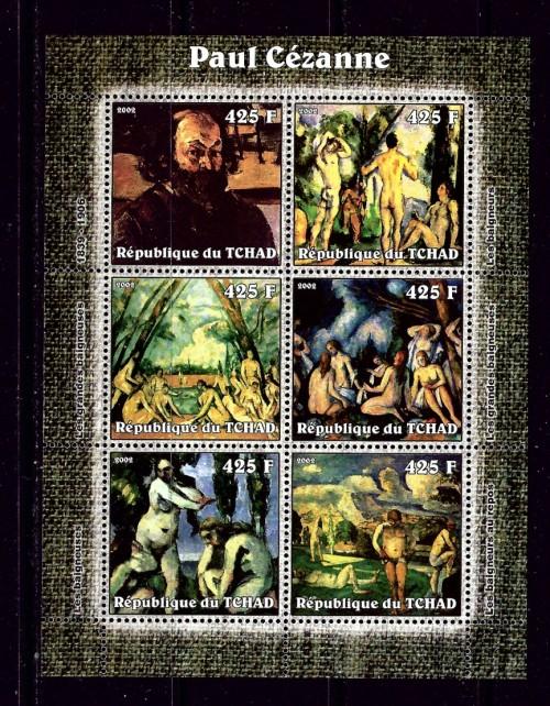 Chad 2002 Paul Cezanne mini-sheet of 6 NH