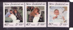 New Zealand-Sc#B134-6-unused NH Semi-Postal -Royal Baby-1989-