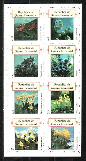 Equatorial Guinea, Mi issue. Flowers sheet of 8. ^