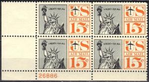 C63, PB-4 #26886L/L. \Statue of Liberty\ MNH .15 cent