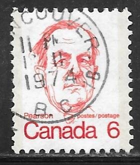 Canada 591: 6c Lester Pearson, used, VF