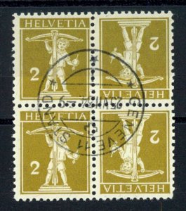 SWITZERLAND,  2 CENTIMES TELL BOY TETE-BECHE STAMP IN PAIR, LIKE BLOCK OF 4