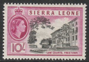 S*erra L*one Scott 206 - SG221, 1956 Elizabeth II 10/- MH*