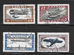 Latvia Scott CB21-CB24 Used NH - 1933 Wounded Latvian Aviators Surtax