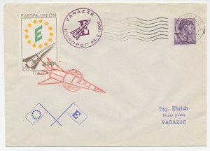 Cover / Postmark / Label Italy 1962 Europa Union - Varazze 1962 - Rocket