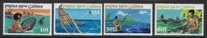 Papua New Guinea Scott 545-548 MNH Fishing Set of 1981