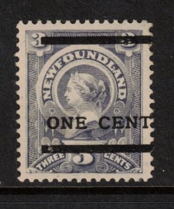 Newfoundland #76i Extra Fine Mint Original Gum Hinged Type B Surcharge *W\ Cert*