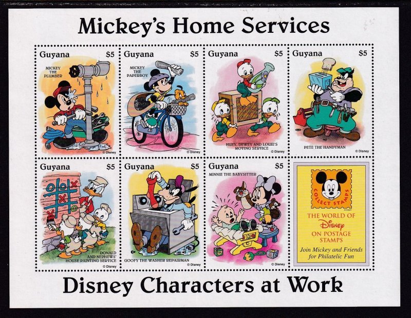 Guyana 2920-2922 Disney's Footnoted Souvenir Sheets MNH VF