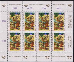 Austria 1994,Sc.#B360 MNH sheet of 8,  Stamp Day - letters E and L