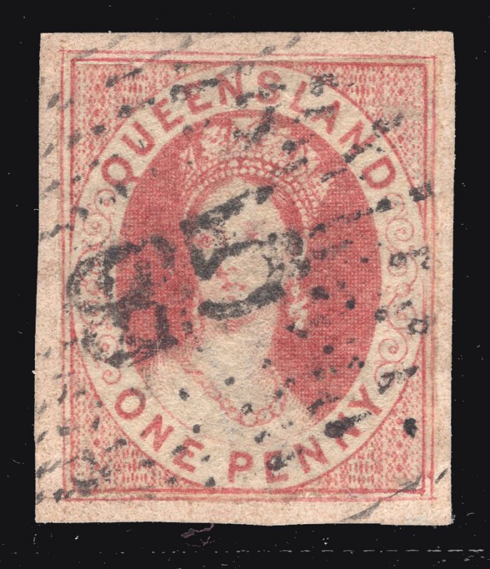 MOMEN: QUEENSLAND SG #1 1860 USED XF £800 LOT #67022*