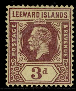 LEEWARD ISLANDS GV SG69, 3d purple/yellow, M MINT. DIE II