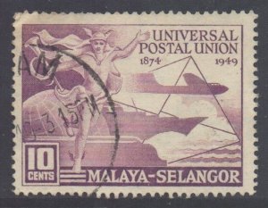 Malaya Selangor Scott 76 - SG111, 1949 UPU 10c used