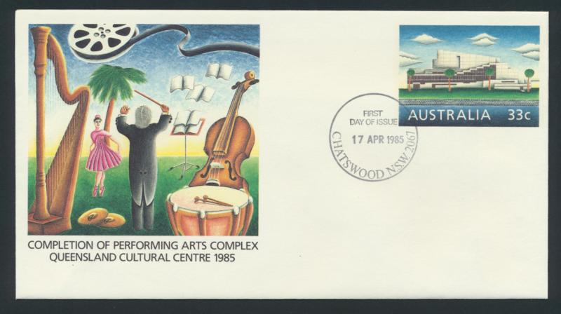 Australia PrePaid Envelope 1985  - Performing Arts Complex Queensland