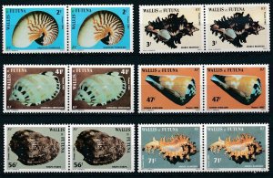 WALLIS & FUTUNA 1985 Beautiful Sea Shells (6v Cpt,  1 Pair) MNH CV$22+