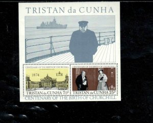 TRISTAN DA CUNHA #197a 1974 SIR WINSTON CHURCHILL MINT VF NH O.G S/S