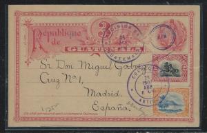 GUATEMALA (P2309B) 1907  3C PSC UPRATED 10C+2C TO MADRID SPAIN