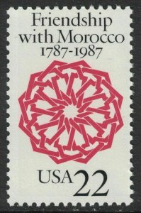 Scott 2349- Friendship with Morocco, Arabesque- 22c MNH 1987- unused mint stamp