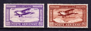 EGYPT — SCOTT C1, C2 — 1926-29 MAIL PLANE — MH — SCV $39