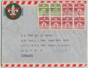 Denmark 1952 Scouts Airmail Military Cover Copenhagen to Germany
