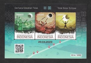 SD)2023 INDONESIA TOTAL SOLAR ECLIPSE 23, SOUVENIR SHEET, MNH