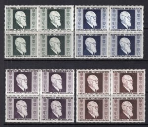 Austria 1946 Renner Semi-Postal Set Blocks of 4 MNH #B167-70