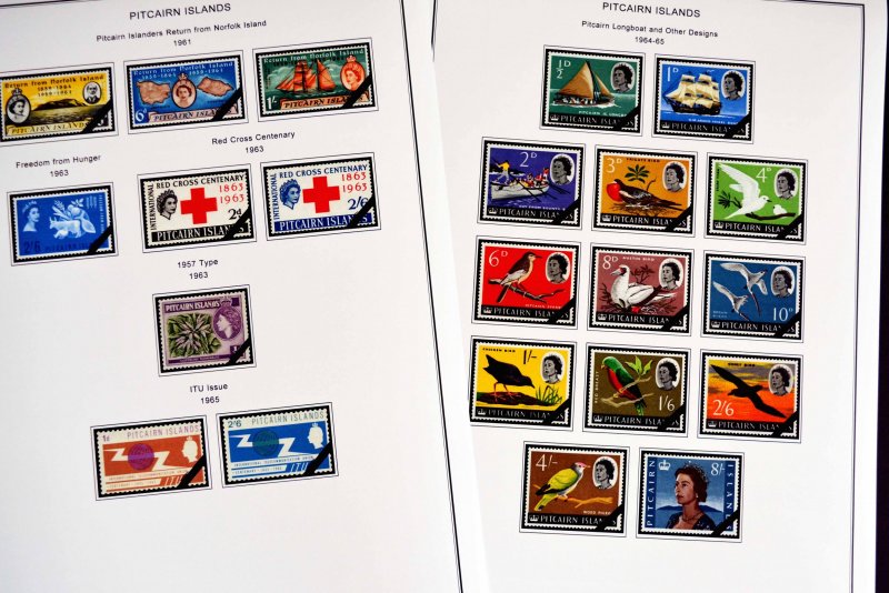 COLOR PRINTED PITCAIRN ISLANDS 1940-2010 STAMP ALBUM PAGES (118 illustr. pages)